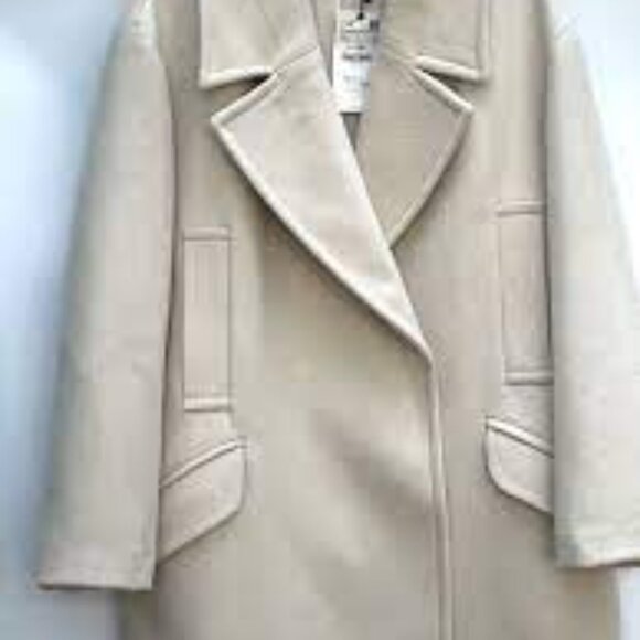 Zara wool blend Vanilla cream oversized blazer jacket coat size M - Picture 4 of 5